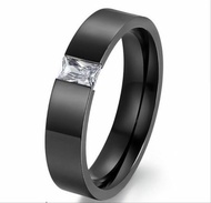 Cincin pria hitam permata zirconia cincin Titanium original