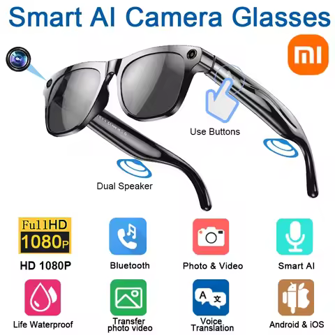Xiaomi 4K HD AI Smart Glasses Chat GPT 100MP Camera Bluetooth Call 260Mah Battery Voice Assistant Co