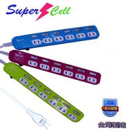 [Super Electric King] 6 Open 6 Plug 2P Extension Cord 200cm/300cm/500cm SC-666