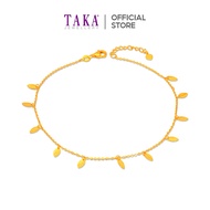TAKA Jewellery Leaflight Charm 916 Gold Anklet