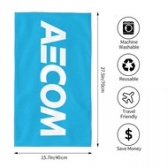 AECOM Logo Absorbent Face Towel Square 70x40cm for Gym Yoga Outdoor Sports