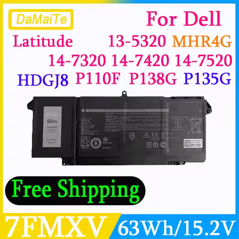 7FMXV Laptop Battery Replacement for Dell Latitude 5320 7320 7420 7520 Latitude 5320 2-in-1/7320 2-i