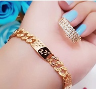 Gelang Plat Padi + Cincin Full Permata Xuping Abadi