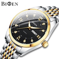 BIDEN Jam Tangan Pria Original Kalender Luminous Luxury Tali Stainless Steel Jam Tangan Cowok