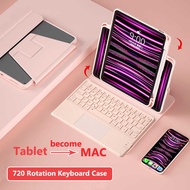 720° Rotationcase For Ipad Case 11Th 2025 11" A16 Air 7 11 Inch M3 Touchpad Keyboard Bluetooth With