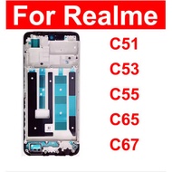 For Realme C51 C53 C55 C65 C67 5G Front LCD Frame Bezel Cover Front LCD Screen Housing Replacement