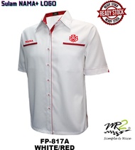 Baju Kemeja Korporat UMNO Warna PUTIH (LOGO UMNO & NAMA) (FP-817A LENGAN PENDEK) (FP-917A LENGAN PAN