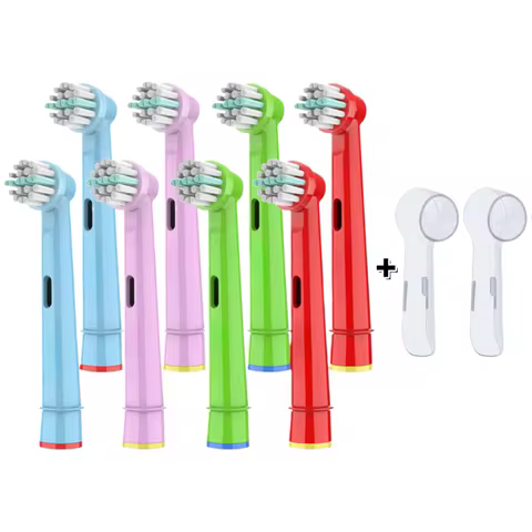 Kids Colorful Brush Heads For Oral B Electric Toothbrushes - Soft Bristles, Small Heads, Fits Pro 10