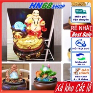 Mini Maitreya Buddha rockery with Feng Shui Waterfall with Golden Pot of God of Wealth HN68 Lucky Fo