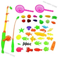HOH HAPPY STORE 40pcs Magnetic Fishing Playset Waterproof Floating Fish Toys Outdoor Fun Fishing Gam