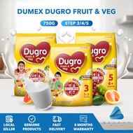 Dumex Dugro Fruit & Veg Step 3/4/5 750g - Growing Up Formula Milk For Kids Age 1 to 6+ Yrs Old