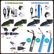 11.V Rc Rechargeable Battery 7.4V Battery SM-4 Pin USB Charger Electric Toy Bateri Accessory