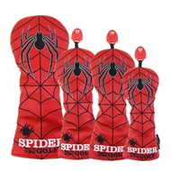 Golf Club Cover Red Spider Embroidered Club Cover Golf Club Cap Cover 1/3/5/UT Club Cover