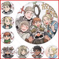 ST1 Dungeon Meshi Marcille Tinplate Badge Mirror Keychain Backpack Pendant Anime Accessories TS1