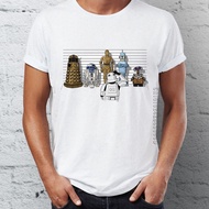 Cotton T Shirt Men's Tshirt Droid Lineup R2D2 BB8 Comic Badass Awesome s Summer Graphic O Neck For H