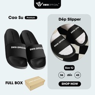 Men's and women's slippers with white embossed DWIN logo fullbox local brand 2.0