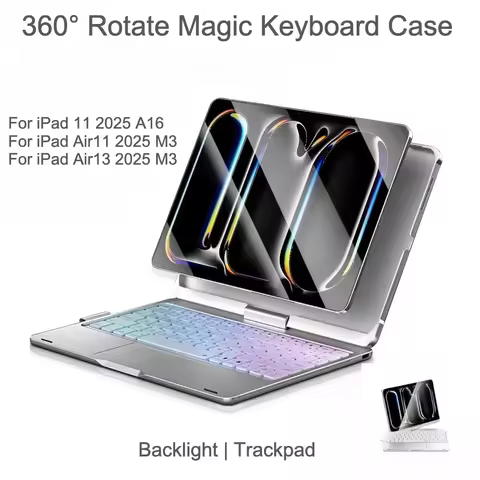 Magic Keyboard with 360 Degree Case for IPad 11 2025 A16,for IPad Air 11 2025 M3 IPad Air 13 2025 M3