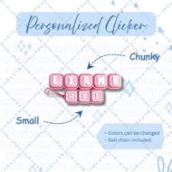 Personalize 3D Name Fidget Clicker | Clicky Keyboard Keychain | SMALL FONT KEYBOARD WITH BORDER