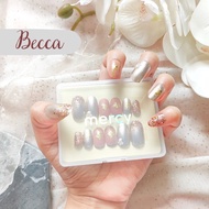 Elegant 3D Nail art 3D False Nails Wedding Motif Fake Nails Mercy