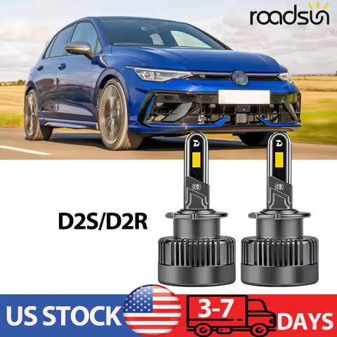 roadsun D2S D2R LED Headlight Bulbs 80W 15000LM 9980 CSP Chips Turbo Fan LED Car Headlamps DC12V IP6