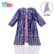 Ulikids Gamis Anak Perempuan Set hijab Motif Batik Nusantara Maxmara Premium Termurah Terlaris Dan T