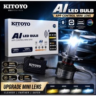 KITOYO AI LED Headlight Bulb App Control 3000K-10000K Super Bright Car Lamp H4 H7 H11 9005 9006