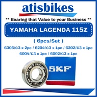 SKF YAMAHA LAGENDA 115Z ( 6pcs/Set-C3 ) Motorcycle Engine & Crankshaft Bearings 6002C3 6004C3 6202C3