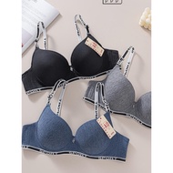 AD bra 012 Underwire cotton Thin Foam English Edge 3 Hooks Cup B/C women lady Strap Size 36-42
