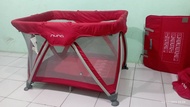NUNA Sena Baby Box Red + Matras, Tas Travel (Preloved)