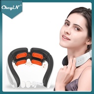 ✢CkeyiN TENS Pulse Neck Massager Cordless Shoulder Fatigue Relief EMS Cervical Massager with Electro