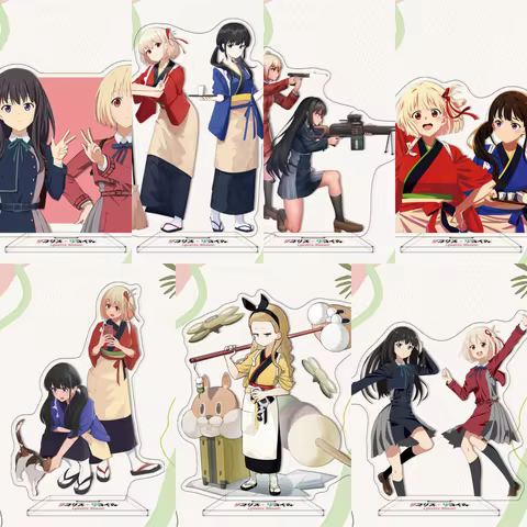 15 cm lycoris recoil Cosplay Acryl Stands Model Prachtige Grils Bureau Decor Leuke Staande Teken Fan