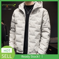 GRE Stylish Hooded Down Jacket for Men Hooded Men Down Jacket Men's Winter Hooded Down Jacket Thick Warm Zipper Coat for Cold Weather Stylish Comfortable for Southeast