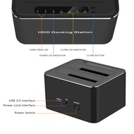 USB 3.0 ถึง Dual Bay SATA Hard Drive Docking Station สำหรับ 2.53.5 นิ้ว HDD SSD Sata Dock พร้อม Dupl