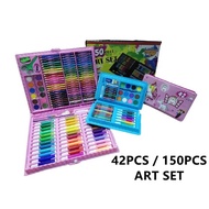 42/150 PCS ART SET PREMIUM COLOR PENCIL KIDS SCHOOL PAINTING DRAWING SKETCHING PEN WAX CRYON MARKERS