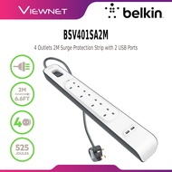 BELKIN BSV401SA2M 4 PLUGS + 2 USB EXTENSION SOCKET PLUG SURGE PROTECTOR WITH SIRIM CERTIFIED - 2 MET
