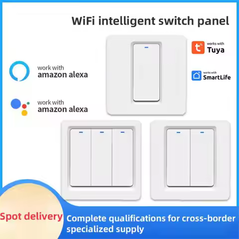 Meross Smart Light Switch WiFi Wall Switch Push Button 1/2 Way Switch Work with HomeKit Alexa Assist