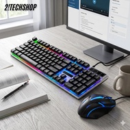 ATECK G21 Mechanical Keyboard and Wired Mouse Combo - Ergonomic Design, Smooth Keys, Beautiful 7-Col