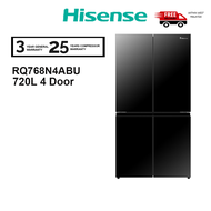 {FREE SHIPPING} Hisense 720L 4 Door Inverter RQ768N4ABU Refrigerator (Black) Peti Sejuk