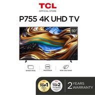 6.6 Promo [Free Unboxing] TCL 50" 55" 65" 75" 4K UHD Google TV with Wide Color Gamut, MEMC,  50P755 