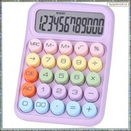 Mechanical Pushbutton Calculator, 12 Digit LCD Display, Big Buttons Easy to Press, Colorful Candy Ca