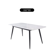 Nordic marble table and chair combination rectangular modern simple small family dining table 6 peop