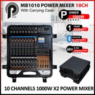 PRONIC 10 Channel Power Mixer with Hard Case 1000W x2