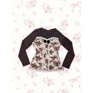 Axes Femme Floral Bow Shirt Blouse Kawaii Top