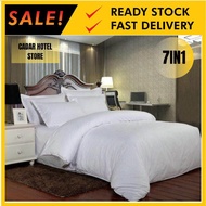 Cadar Hotel Plain 7-in-1 Premium Cotton Fitted With Comforter cadar queen king Bedsheet Home Decor H