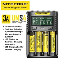 Promotion NITECORE UMS4 Four Slots Intelligent Battery Charger USB-C 4A QC Fast Charging Superb Char