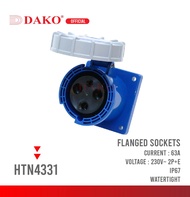 เต้ารับพาวเวอร์ปลั๊กฝังฝนังแบบตรง 400V 2P+E IP67 63A และ 125A DAKO HTN-4331