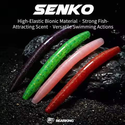 BEARKING New Bread worm soft bait 76/102/127mm Fishing Artificial Silicone Bass Pike Minnow Swimbait