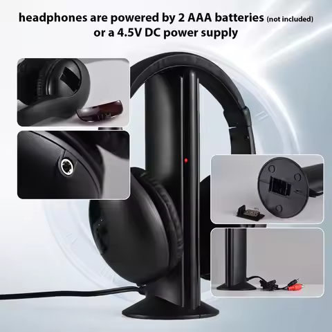 Wireless Headphones for TV Watching with Transmitter and Decoder 5 in 1 TV Over Ear Headset 98ft Wir