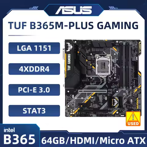 ASUS TUF B365M-PLUS GAMING Motherboard Intel B365 1151 support Core i3-8100 9400F 9600 9900 8600 G54