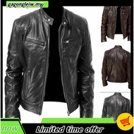 2023Mens Locomotive  Motorcycle Leather Jacket PU Leather Jacket Plus Size Mens Leather Coats Jaket kulit lelaki